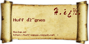 Huff Ágnes névjegykártya