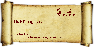 Huff Ágnes névjegykártya